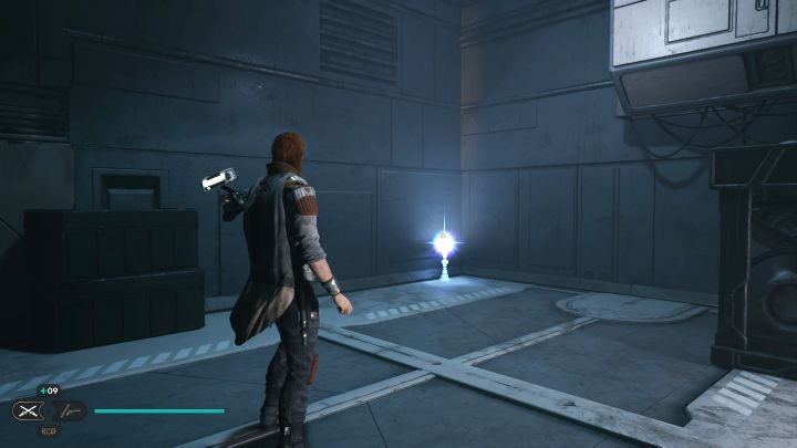 W tej samej sekcji, w której była poprzednia znajdźka dotrzyjcie do ostatniego prawego pomieszczenia - Jedi Survivor: Kanał węzła ze Zniszczonego Księżyca - lista sekretów - Star Wars Jedi Survivor - poradnik do gry