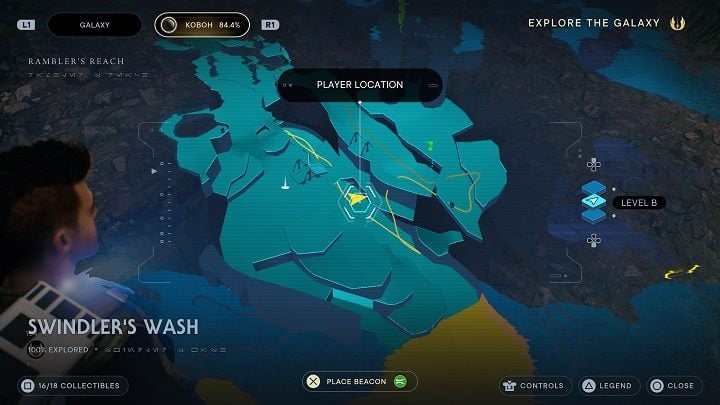 Od powyższej rośliny udajcie się w lewo, znajdziecie kolejną porcję nasion - Jedi Survivor: Fala Oszusta - lista sekretów - Star Wars Jedi Survivor - poradnik do gry