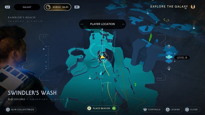 Rozejrzyjcie się, a będziecie mogli zauważyć wodospad w okolicy - Jedi Survivor: Fala Oszusta - lista sekretów - Star Wars Jedi Survivor - poradnik do gry