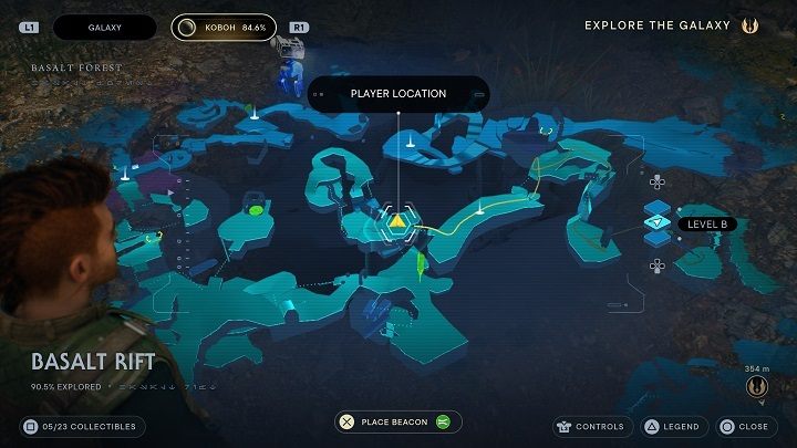 Tam skierujcie się na prawo, a będziecie świadkami walki przeciwników - Jedi Survivor: Bazaltowa Szczelina - lista sekretów - Star Wars Jedi Survivor - poradnik do gry