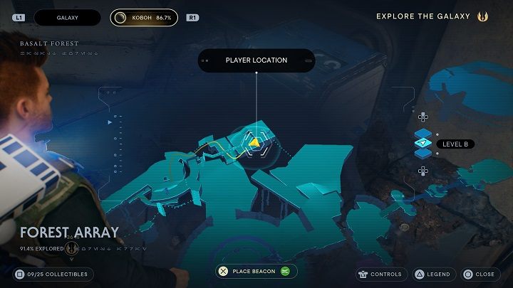 Niedaleko omówionej powyżej esencji jest przejście prowadzące do terenów, które zwiedzaliście wcześniej - Jedi Survivor: Leśny Węzeł - lista sekretów - Star Wars Jedi Survivor - poradnik do gry