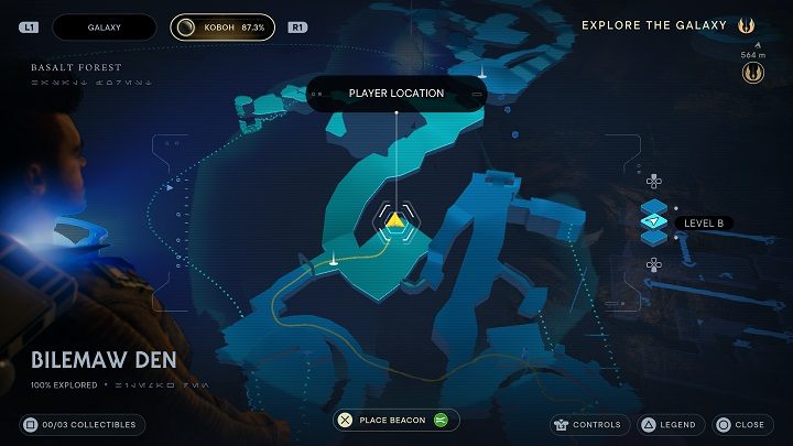 W ciemnej jaskini znajdującej się niedaleko miejsca medytacji, znajdziecie jedyną w tym obszarze esencję - Jedi Survivor: Jama Kwasowca - lista sekretów - Star Wars Jedi Survivor - poradnik do gry