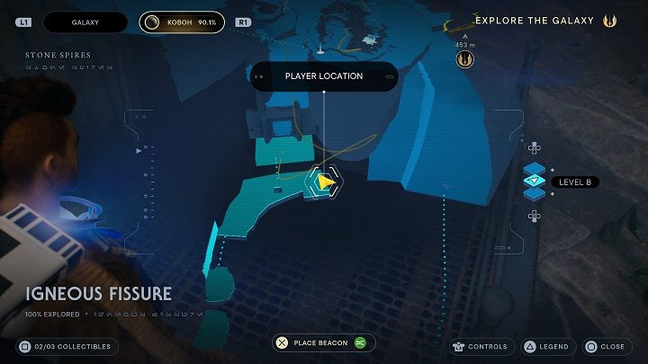 Za budynkiem w pobliżu znajduje się echo do odsłuchania - Jedi Survivor: Szczelina Magmowa - lista sekretów - Star Wars Jedi Survivor - poradnik do gry