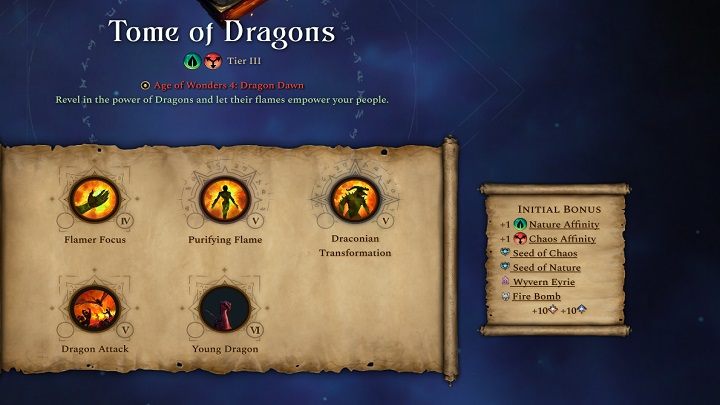 Jest to księga, od której dostęp uzyskacie po zakupieniu dodatku Dragon Dawn - Age of Wonders 4: Księgi Magii - Age of Wonders 4 - poradnik do gry