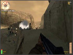 Podejdź do ściany i ostrożnie posuwaj się do przodu - Battle Of Kasserine Pass II (1) | MISJA 2 - Tunisia | MoHAA Breakthrough - Medal of Honor: Allied Assault - Breakthrough - poradnik do gry