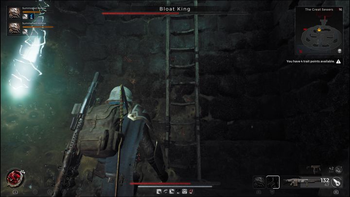Upadek na sam dół nie jest wyrokiem śmierci, gdyż możecie ponownie wrócić na górę za pomocą drabiny - Remnant 2: Jak pokonać Bloat King? - Remnant 2 - poradnik do gry