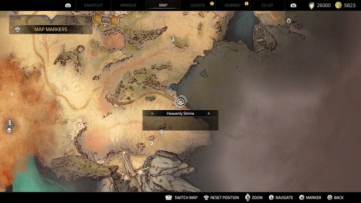 Jedną z niebiańskich kapliczek znajdziecie we wschodniej części mapy niedaleko ruin leżących obok drogi - Atlas Fallen: Wszystkie Niebiańskie Kapliczki - Atlas Fallen - poradnik do gry