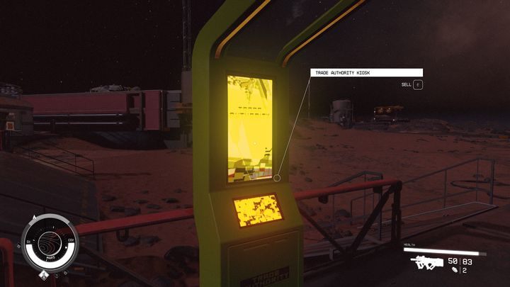 Tak samo jak w Nowej Atlantydzie, tak i tutaj kiosk znajduje się blisko technika usług okrętowych - Starfield: Handlarze i sklepy - Cydonia - Starfield - poradnik do gry