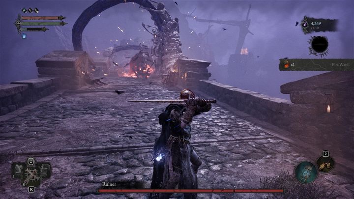 Po wejściu na most jak najbardziej oddalcie się od bossa, inaczej zostaniecie staranowani - Lords of the Fallen: Jak pokonać bossa Burzyciel? - Lords of the Fallen - poradnik do gry
