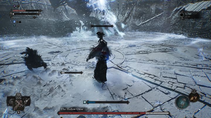 Gdy zabijecie Lucy, biały pasek zdrowia bossa zniknie, tak samo jak przeciwnicy na arenie - Lords of the Fallen: Jak pokonać bossa Pusty Kruk? - Lords of the Fallen - poradnik do gry