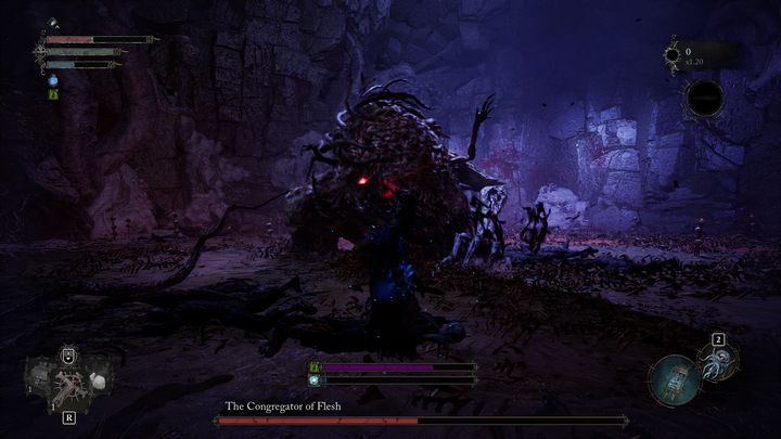 Ostatni ruch bossa to czarna fala, którą stworzy za pomocą machnięcia ręką - Lords of the Fallen: Jak pokonać bossa Kongregacja ciała? - Lords of the Fallen - poradnik do gry