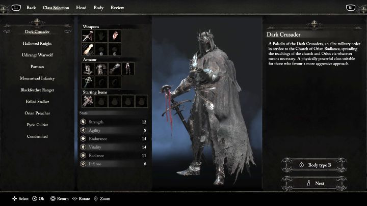 Mroczny Krzyżowiec to paladyn, który nosi ciężki pancerz i który w walkach domyślnie używa długiego miecza - Lords of the Fallen: Wszystkie sekretne klasy postaci - Lords of the Fallen - poradnik do gry