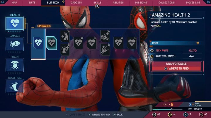Gdy zbierzecie już wystarczającą ilość części sprzętu i żetonów, wykupcie również ulepszenie koncentracji oraz przemieszczania się - Spider Man 2: Porady na start - Spider Man 2 - poradnik do gry