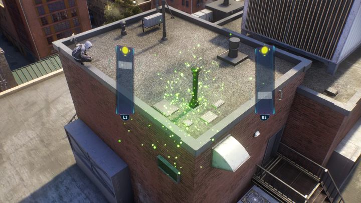 Zeskanujcie dźwignię na dachu - Spider Man 2: Wszystkie skrytki Prowlera - lokacje - Spider Man 2 - poradnik do gry
