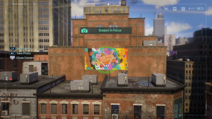 Zróbcie zdjęcie muralowi przy dachu budynku w północnej części Greenwich - Spider Man 2: Wszystkie szanse na zdjęcia - lokacje - Spider Man 2 - poradnik do gry