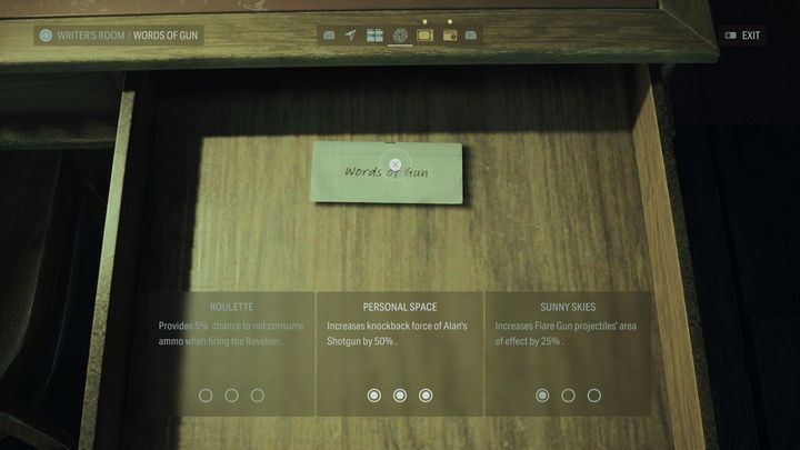 Wybór jednego z ulepszeń w przypadku tej kategorii mocno zależeć będzie o preferowanego przez Was stylu rozgrywki - Alan Wake 2: Najlepsze ulepszenia Słów mocy - Alan Wake 2 - poradnik do gry