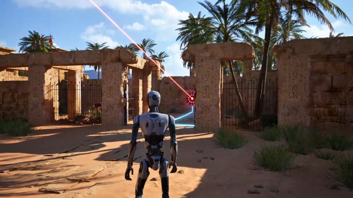 Kiedy zbierzecie 5 czerwonych klocków, będzie mogli otworzyć ostatnią bramę - Talos Principle 2: Prolog - wszystkie zagadki Tetris - Talos Principle 2 - poradnik do gry