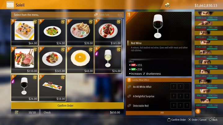 Uwaga - Niektóre ekskluzywne restauracje mają drogie posiłki - Infinite Wealth: Jak odblokować posiłki Combo Meals w restauracji? - Like a Dragon Infinite Wealth - poradnik do gry