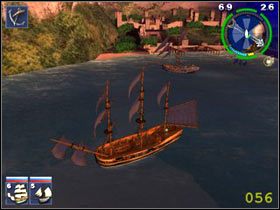 Jak tylko wejdziesz do portu, spotka się z Tobą kapitan slupa mającego przewieźć angielskich żołnierzy na Oxbay - Ewan Glover - 4. Eskortuj statek... - Piraci z Karaibów - poradnik do gry