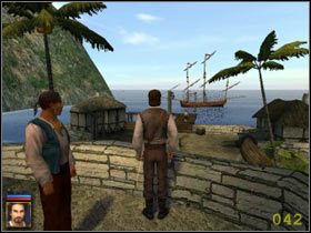 Jeśli go zabijesz, wówczas barkentyna straci eskortę i będzie czekać, aż się znajdzie inny chętny - 3. Przeprowadź rozpoznanie w mieście Oxbay - Piraci z Karaibów - poradnik do gry