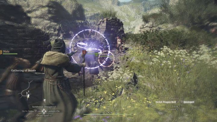 Jeżeli znajdujecie się dostatecznie blisko przeciwnika, w czasie inkantacji pojawi się wokół niego okrąg, który pomoże Wam w celowaniu - Dragons Dogma 2: Jak czarować? - Dragons Dogma 2 - poradnik do gry