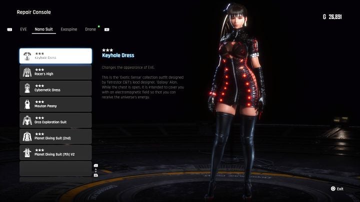 Wzór do zakupienia u Roxanne w Xion za monety vitcoin po osiągnięciu 3 poziomu relacji - Stellar Blade: Wszystkie stroje EVE - Stellar Blade - poradnik do gry