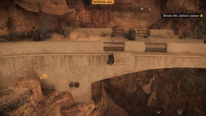 Alternatywnie możecie też wyminąć niemal wszystkich przeciwników zwisając z krawędzi kamiennych mostów - Star Wars Outlaws: Partnerzy - solucja, opis przejścia - Star Wars Outlaws - poradnik do gry