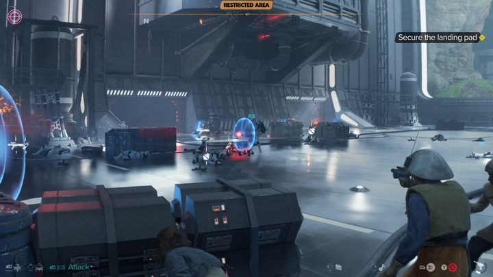 Ostatnim fragmentem misji będzie walka z hordą imperialnych żołnierzy w hangarze - Star Wars Outlaws: Viper - solucja, opis przejścia - Star Wars Outlaws - poradnik do gry