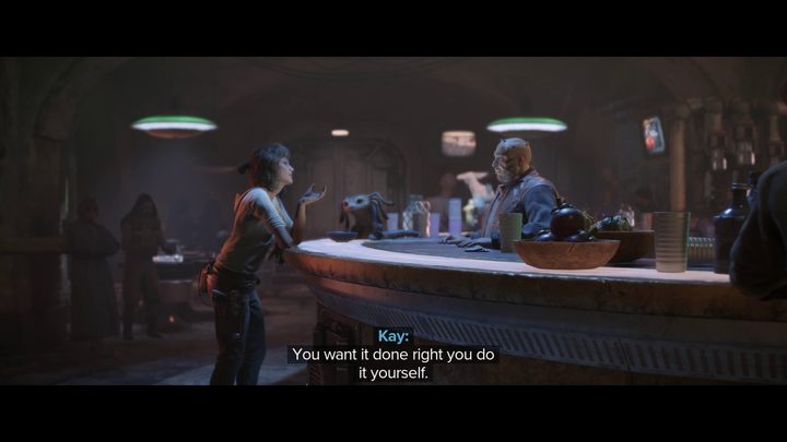 Po rozpoczęciu nowej gry spotkacie protagonistkę, Kay Vess, szykującą się do wyjścia - Star Wars Outlaws: Początki - solucja, opis przejścia - Star Wars Outlaws - poradnik do gry