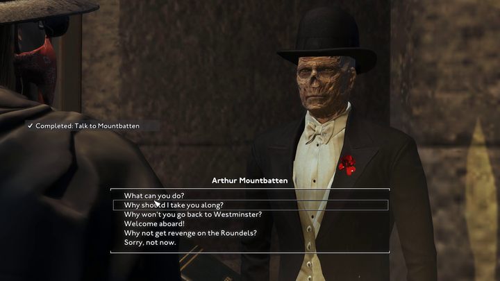 Ghul pokrótce opowie Wam o sobie, a także zdradzi, w jaki sposób znalazł się w tej mało dogodnej sytuacji - Fallout London: Jak zrekrutować Arthura Mountbattena? - Fallout London - poradnik do gry