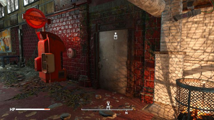Po prawej stronie znajdziecie drzwi będące wyjściem z Thameshaven (powyższy obrazek) - Fallout London: Jak wyjść z targowiska Thameshaven Market? - Fallout London - poradnik do gry