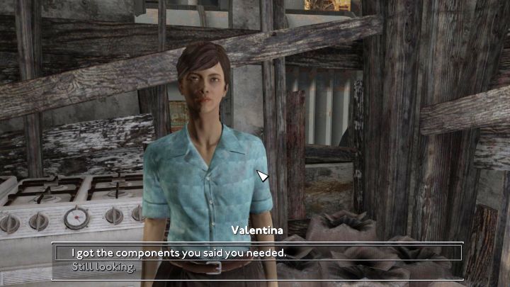 Mając zebrany odpowiedni złom powróćcie do Valentiny - Fallout London: Jak zdobyć Copper, Plastic i Piece of Circuitry dla Valentiny? - Fallout London - poradnik do gry