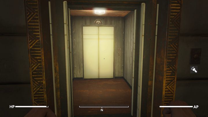 Naturalnym instynktem wielu graczy może być skierowanie się do szybu windy na końcu pomieszczenia, zaraz pod oświetlonym symbolem cyrkla i węgielnicy - Fallout London: Broken Angel - Fallout London - poradnik do gry