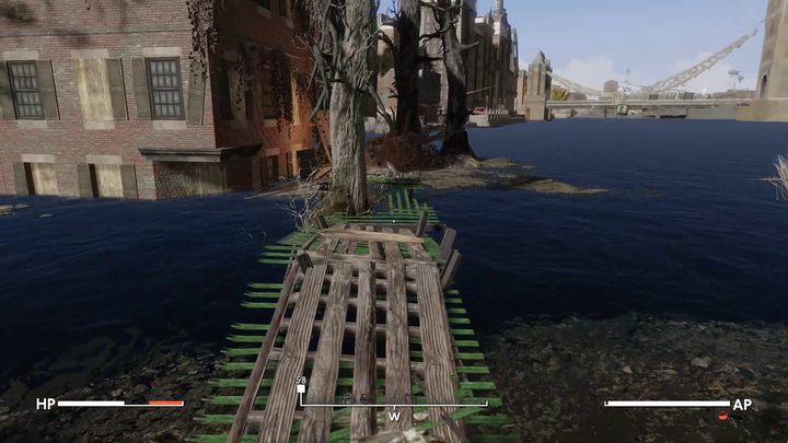 Przejście do żurawia znajduje się na zachód od doku Ferrymana - Fallout London: Lands of the Seraph - Fallout London - poradnik do gry