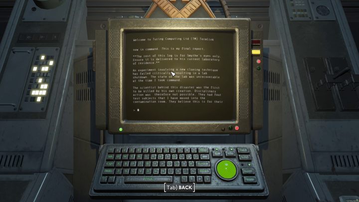 Podejdźcie do terminala na końcu pomieszczenia i wyciągnijcie z niego najważniejsze informacje - Fallout London: Lands of the Seraph - Fallout London - poradnik do gry