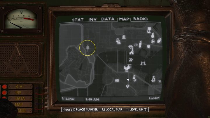 Wejście do nowej dzielnicy znajduje się na zachodnim skraju mapy Londynu - Fallout London: Lay of the Land - Fallout London - poradnik do gry