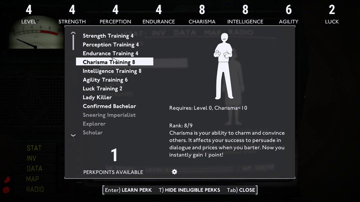 Zestaw 7 perków opisanych jako Nazwa statystyki Training to najprostsze z możliwych zdolności - Fallout London: Najlepsze perki - Fallout London - poradnik do gry