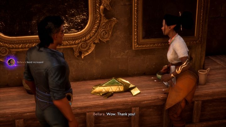 Głównym założeniem prezentów w Dragon Age Veilguard jest to, aby więź z daną postacią wzrosła - Dragon Age Veilguard: Czym są i do czego służą prezenty? - Dragon Age Veilguard - poradnik do gry
