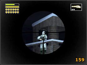 Na północy w zburzonym domu znajdziesz stacjonarne działko (155) ; na południowym zachodzie okrągły schron (156) z przydatnymi przedmiotami ((157) (158) (159) - ściąganie snajperów z wież) - Fort Jay, Liberty Island | Solucja | Freedom Fighters - Freedom Fighters - poradnik do gry