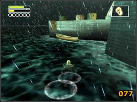 Gdy wykonasz zadanie, szybko zejdź z baszty i wskakuj do wody (076) , by spokojnie przepłynąć do łódki, którą się tu dostałeś (077) - Baza sowiecka | Solucja | Freedom Fighters - Freedom Fighters - poradnik do gry