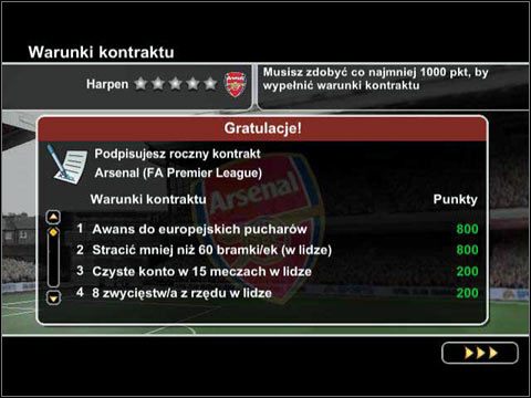 rys 11. Warunki kontraktu - Wybór drużyny i podpisanie kontraktu | Tryby treningu i kariery - FIFA Football 2004 - poradnik do gry