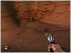 Z przewieszonych nad przepaściami lin możesz korzystać - podejdź do słupka i podczep się - [Solucja] Wielki Kanion cz.1 | XIII - XIII - poradnik do gry