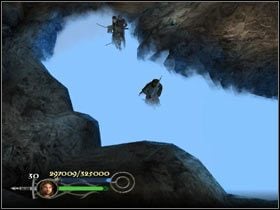 Po chwili kolejne starcie i chwiejnie stawiane kroki w unoszącym się mleku - Paths of the dead - Droga Aragorna, Legolasa oraz Gimliego - Władca Pierścieni: Powrót Króla - poradnik do gry