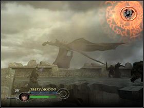 Po zrujnowanej bloku na górę i... Od tej chwili narażony jesteś na moc pierścienia - jeśli się mu poddasz, Czarny Jeźdźca na skrzydlatym 