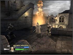 4 - Minas Tirith - top of the wall (2) - Droga Gandalfa Białego - Władca Pierścieni: Powrót Króla - poradnik do gry