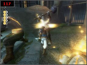 Po wyjściu na zewnątrz [116] czeka nas krótka walka z kilkoma stworami [117] - The Sultans Zoo - Prince of Persia: Piaski Czasu - poradnik do gry