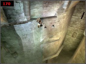 Po chwili docieramy do wstępu skalnego, na który przeskakujemy [169] , a z niego poruszamy się dalej po gzymsie [170] - Day Break - Prince of Persia: Piaski Czasu - poradnik do gry