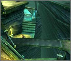 Wykonaj identyczny trik z pomarańczową rośliną, tyle że teraz mierz w stronę wagonika - 14 Black Isle | Beyond Good & Evil - Beyond Good & Evil - poradnik do gry