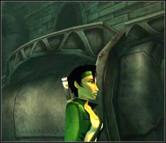 Nie chcę Ci co prawda psuć zabawy z odkrywania fabuły gry, ale jeśli planujesz ułatwić sobie późniejszą wędrówkę to zanim ruszysz dalej przekaż wszystkie przedmioty posiadane przez PeyJa głównej bohaterce - 28 Nutripils Factory | Beyond Good & Evil - Beyond Good & Evil - poradnik do gry