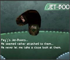 Przyjrzyj się zdobytym przed chwilą butom (poobracaj je w inwentarzu przy użyciu myszki) - 32 Nutripils Factory | Beyond Good & Evil - Beyond Good & Evil - poradnik do gry